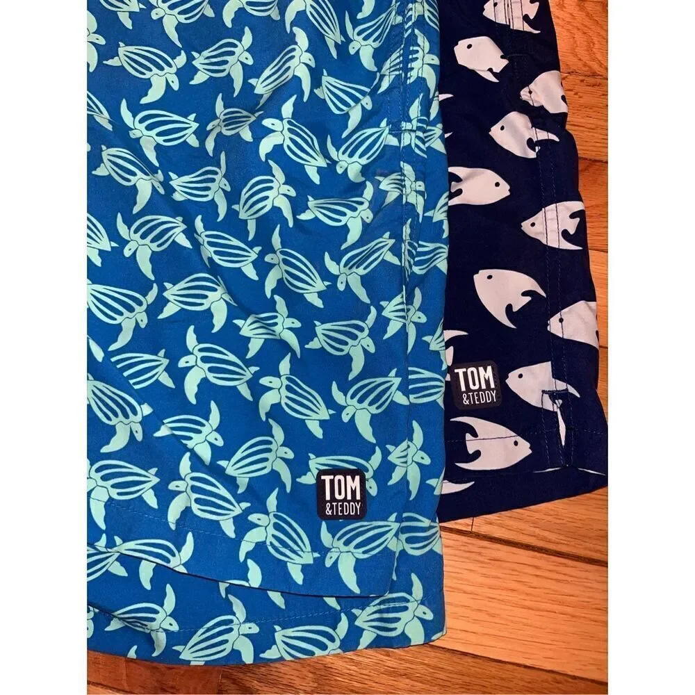 Bundle of 2 Tom & Teddy Sw Trunks 2XL blue turtle fish